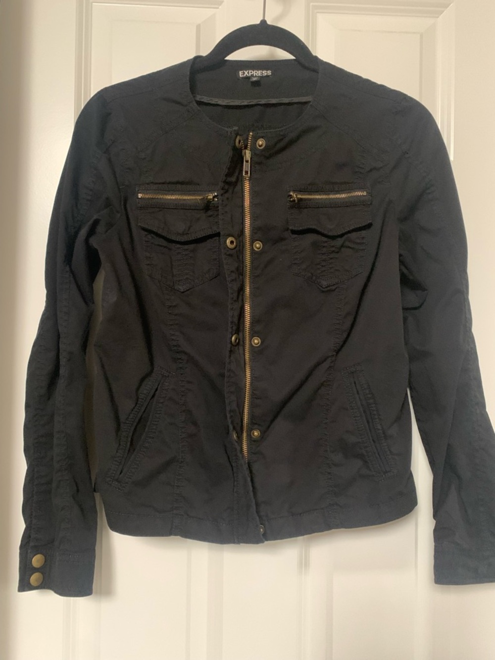 Express Women’s Black Zip Front Utility Jacket